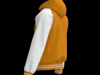 Male raglan varsity jacket 3D model