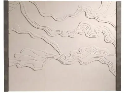 Decorativ panel wave 34 3D model