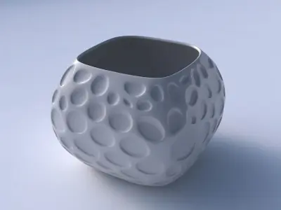 Bowl semi-quadratic with bubbles 3D print model
