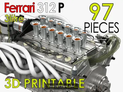 Ferrari Classic Engine Pack - 3D Printable Pack Bundle 3D Model Collection