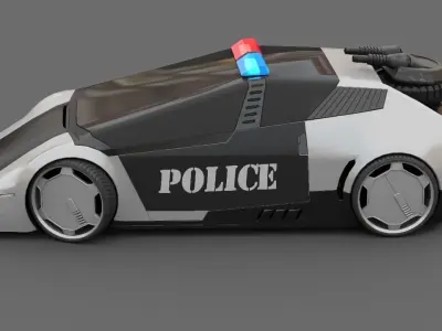 sci-fi Police car   3D model
