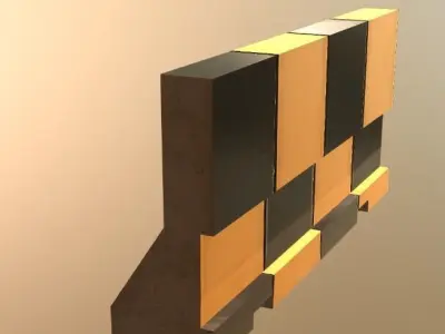 Concrete Traffic Barriers Low-poly 3D model