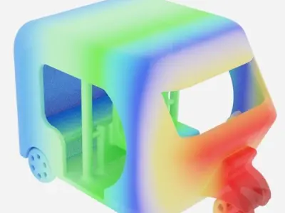 Auto Rickshaw CFD 3D Image 3D model