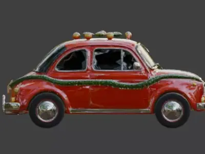 Stylized Christmas Car 3D Model Low-poly 3D model