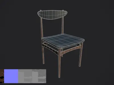 Chair - Mid Century retro chair Low-poly 3D model