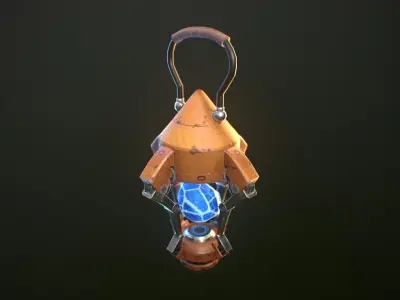 Sci-fi lamp crystal  Free low-poly 3D model