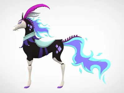 Violet Circus Horse 3D model
