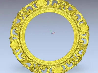 Mirror frame round 3D model