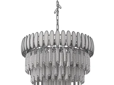 Modern Crystal Chandelier Round Gold 3D model