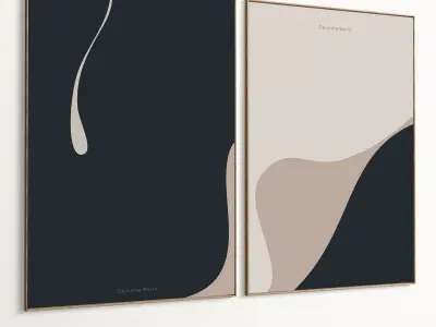 Plaster Two Photo Frame 528 Low-poly 3D model