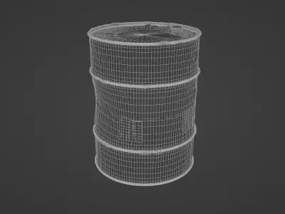 Barrel with warning sign Free 3D model