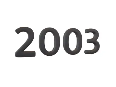 Year Number 2003 v1 001 Low-poly 3D model