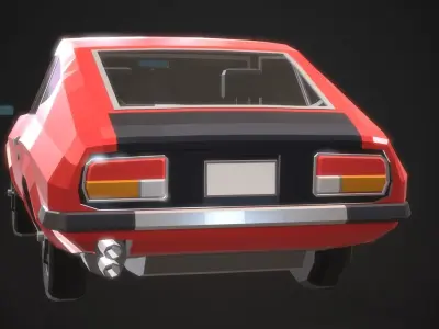 Low-Poly Retro Sports Car 01 Low-poly 3D model