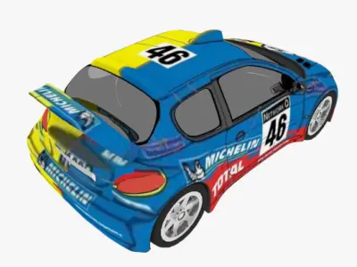 Rally Car Low Poly Low-poly 3D model