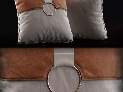 Pillows Set 3D model pillow with circle Low-poly 3D model