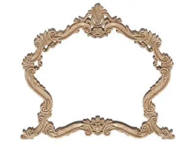 Frame-026 gold ornate frame 3D model