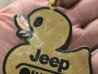 DUCK TOY JEEP KEYCHAIN MULTICOLOUR 3D print model