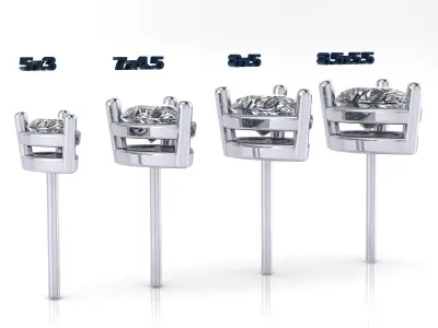 Pear Shape Stud Earring Tops - Various sizes 3D print model