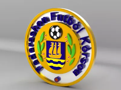 Curacao National Soccer Team Logo 3D model