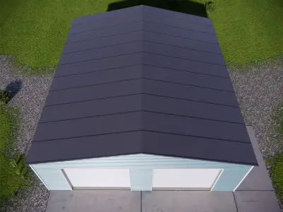 Carport Double Car Metal Garage 3D model