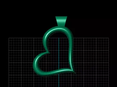 Minimal Heart Pendant 3D Model   Yellow Gold STL Free 3D print model