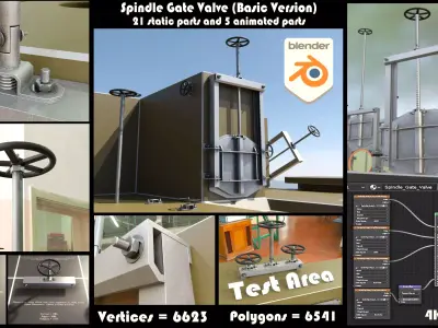 Spindle Gate Valve - Basic Version - Package Low-poly 3D model