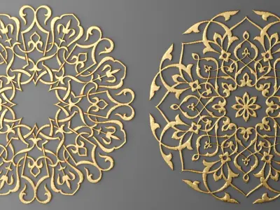 Rosette Round Molding  3D 1  3D model