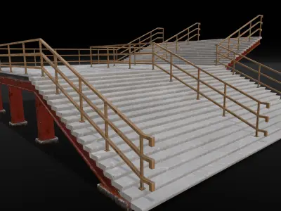 Stair 3D Model Low-poly 3D model