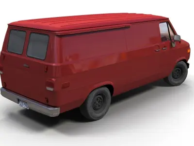 Comercial Van Low-poly 3D model
