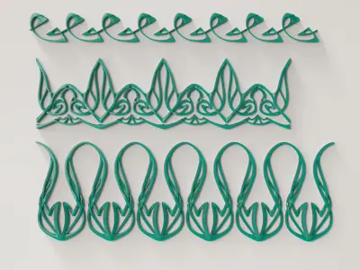 Art Nouveau ornaments pack  3D print model