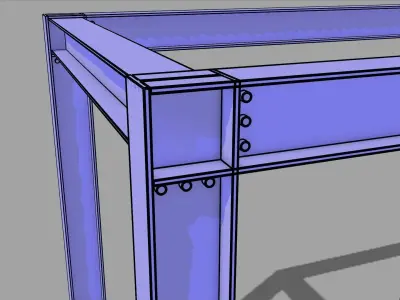 2D Steel Frame Low-poly 3D model