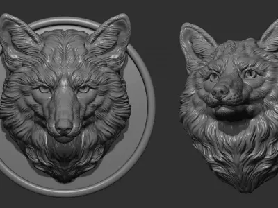 Fox head gloomy 3D print model