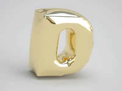 D Balloon Gold 3D model