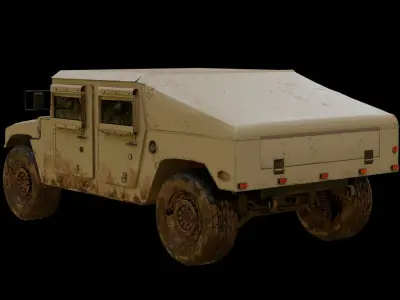 hummer 3d model Low-poly 3D model