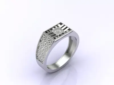 Print Ready STL 3DM  Gents Rings Diamond Men Ring  3D print model 135