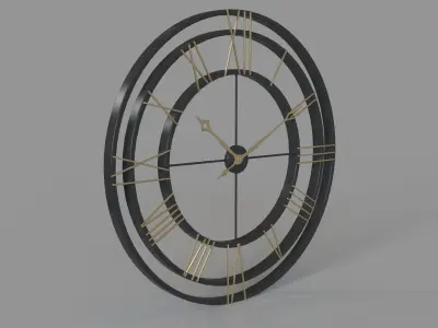 Oversized 45 Round Wall Clock 3D model