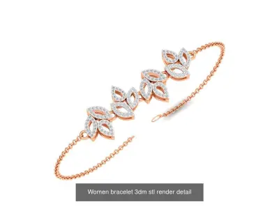 Leaf Ring Earrings Pendant Bracelet 3dm stl renders details 3D Model Pack