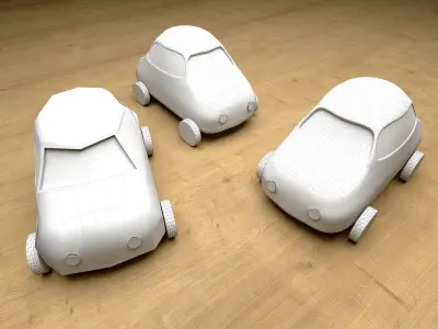 Toy vehicles Low-poly 3D model