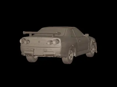 custom 2002 NISSAN SKYLINE R 34 v1 3D PRINT MODEL 3D print model