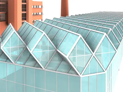 Leicester University Engineering Building Low-poly 3D model