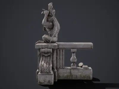 Gargoyle Statue Massandra Low-poly 3D model