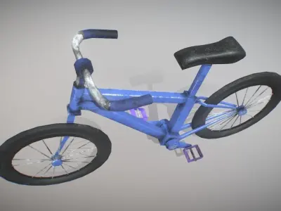 Old Bike 3d Model Lowpoly Low-poly 3D model
