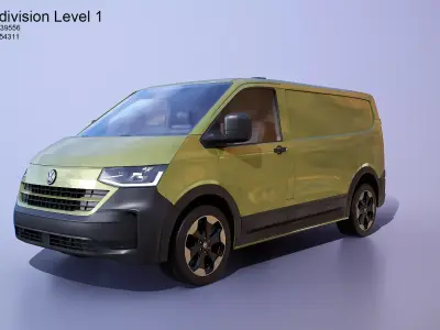 Volkswagen Transporter T7 PanAmericana 2025-2026 PBR 3 LODs Low-poly 3D model