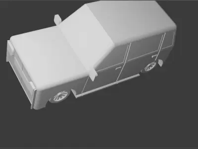 an old car  Low-poly 3D model