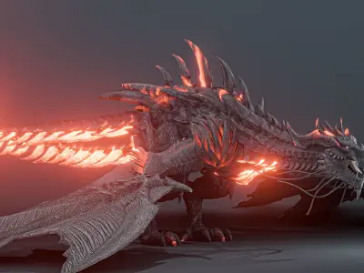 Firestorm Dragon evo gen 2 - rigged Low-poly 3D model