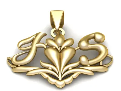 PRECIOUS G S ALPHABET PENDANT 3D PRINTABLE MODEL  3D print model