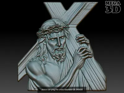 Jesus carrying the cross basrelief Pack 240608 3D Model Collection