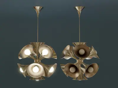 Mid-Century Ceiling Lamp Low-poly 3D model