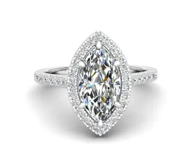 Engagement ring Mia marquise 3D print model