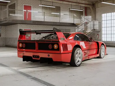 Ferrari F40 LM 1989 - Car Classic Low-poly 3D model